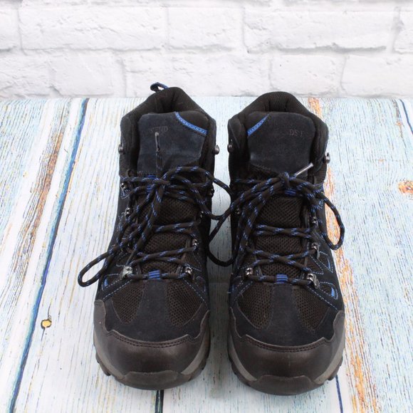 Lands End Alpine Trekker Blue Black Suede Hiking Lace-Up Boots Size 9 D - Picture 5 of 9